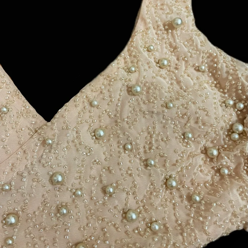Oh Polly “Epernay” Embellished Cut Out Mini Dress in Sand - Picture 7 of 7